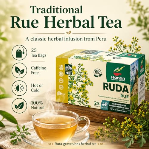 Hanan Dried Rue Herbal Tea - 25 Tea Bags for Relaxation