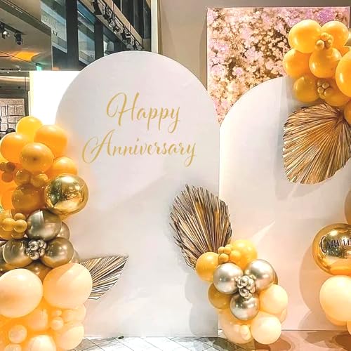 Happy Anniversary Decal Sign - Gold Wall Stickers for Party Backdrop