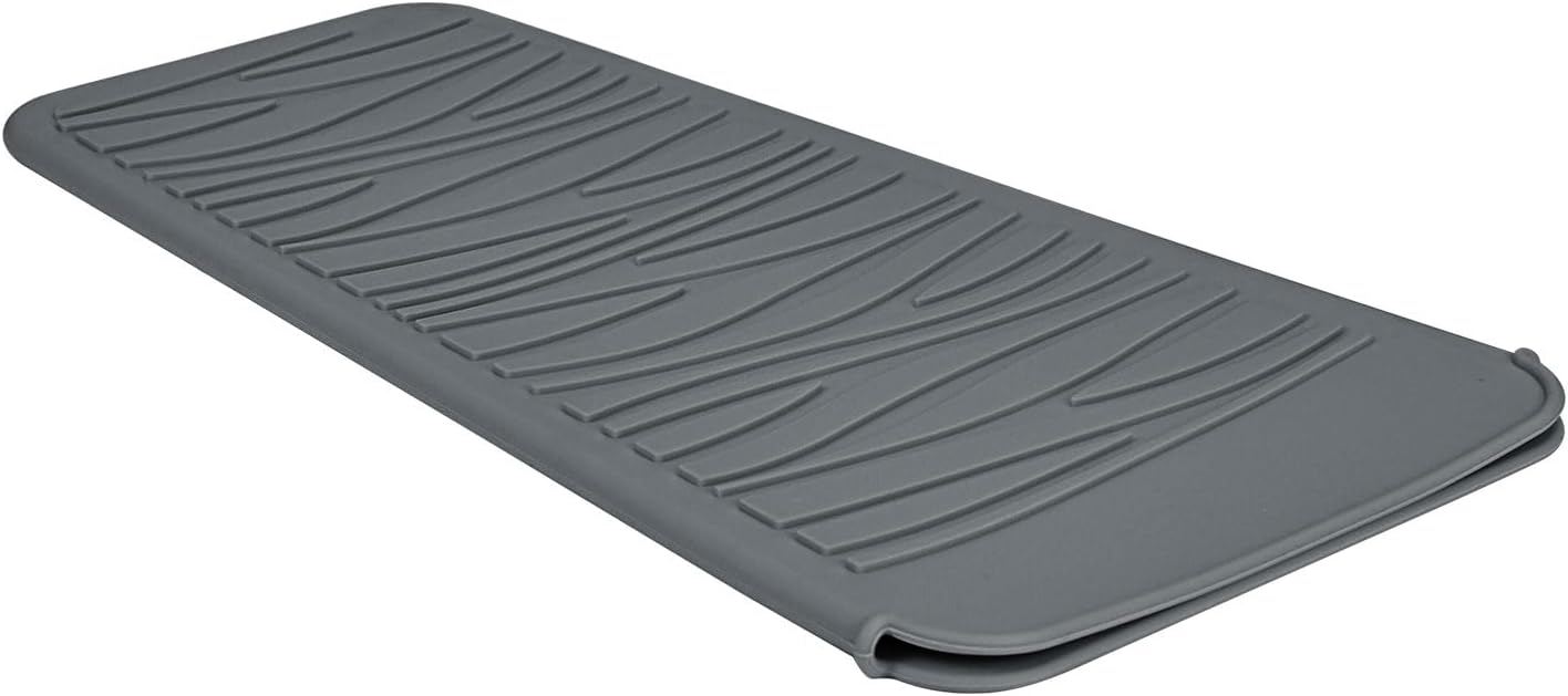 Silicone Heat Resistant Mat for Hair Styling Tools - Grey Flat Pouch | 11 x 5.3 Inches, 480°F