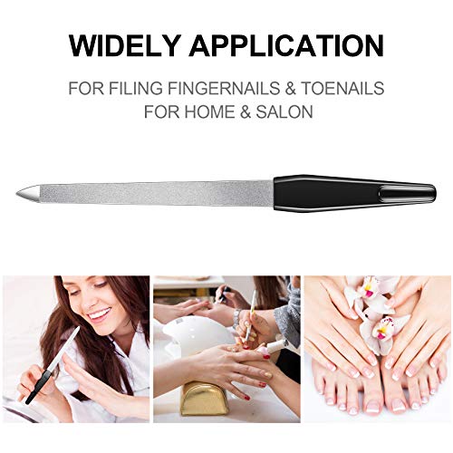 Mudder 12 Pcs Stainless Steel Nail File Set - 6.7 Inch Double-Sided with Anti-Slip Handle