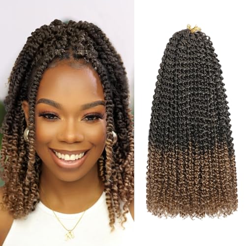 MCNJM Passion Twist Hair 12 Inch 8 Packs Water Wave Crochet Extensions for Black Women T/27#