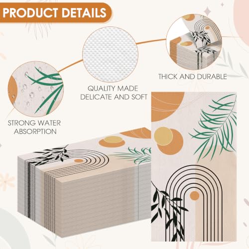 Boho Disposable Paper Hand Towels - 100 Pack, 4.3x7.8"