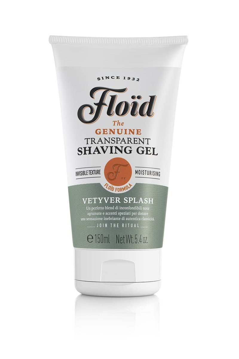Floid Vetyver Splash Transparent Shaving Gel, 5.4 FL Oz, Made in ITALY