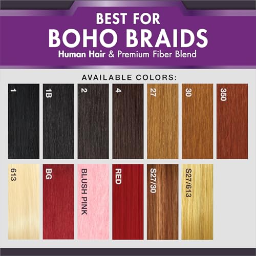 Sensationnel PremToo Water Wave Human Hair Weave 18 Inch 1B Offblack - Bulk Hair Extensions for Curly & Boho Styles