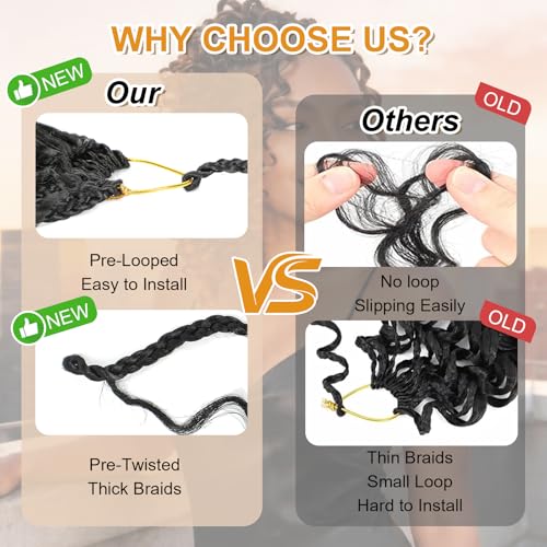 NOTICEME GoGo Curl Crochet Hair Extensions - 12 Inch Pre-Looped Synthetic