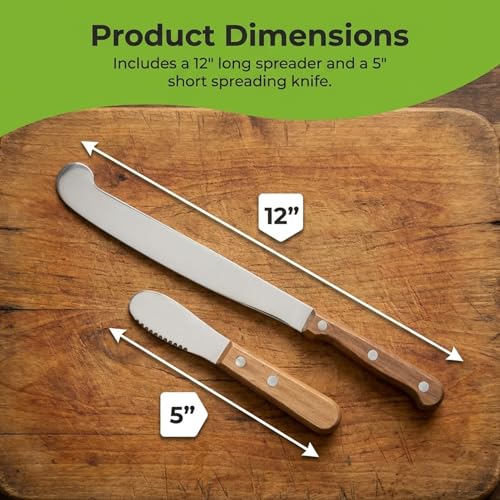 Performore 2-Piece Spreader Knife Set - 12" Peanut Butter & 5" Short Knife