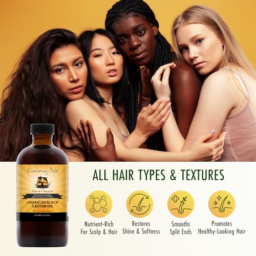 Sunny Isle Jamaican Black Castor Oil 8oz - Organic Hair Growth Treatment