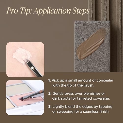 Piccasso 712 Spot Point Concealer Brush - Precise Makeup Tool for Under Eye & Blemish Coverage