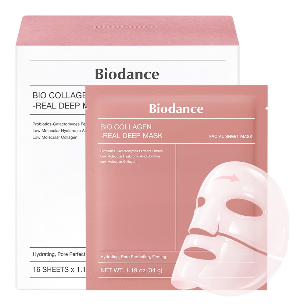 Bio-Collagen Deep Hydrating Hydrogel Face Mask - Pore Minimizing & Plumping | 1.19oz (34g) x 4 Pack