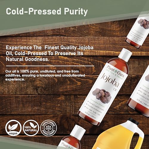 Plant Guru 100% Pure Cold Pressed Jojoba Oil - 16 fl. oz. Moisturizer
