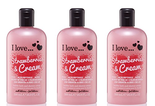 I LOVE Strawberries and Cream Body Wash & Bubble Bath - 16.9 oz