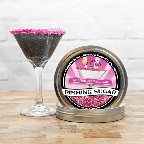 Neon Pink Rimming Sugar - 4oz Cocktail Garnish for Drinks & Desserts
