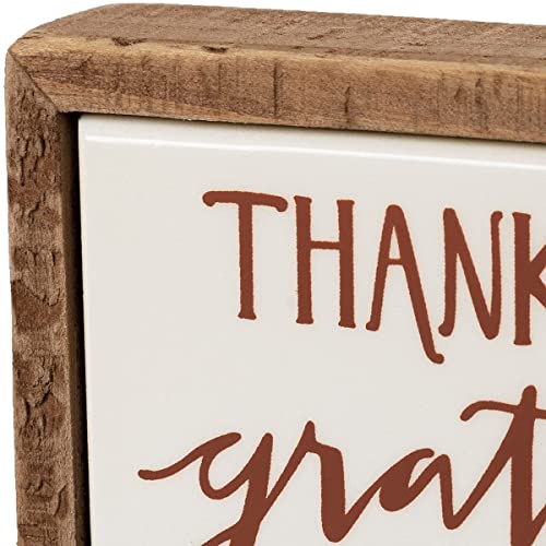 Thankful Grateful Blessed Mini Wooden Box Sign - 4x3 Inch Home Décor