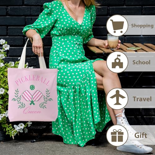 Pickleball Queen Canvas Tote Bag for Women - Perfect Gift
