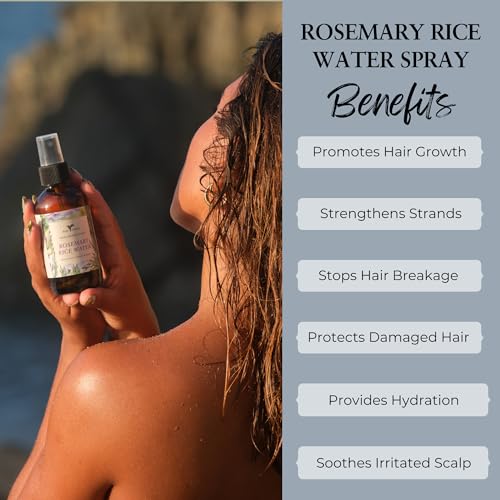 Rosemary Rice Water Spray for Hair Growth - 4oz Scalp Treatment