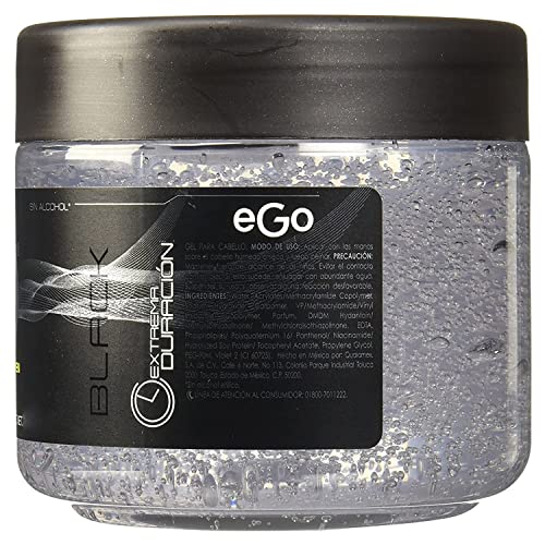 Men's Hair Gel eGo Black Extra Strong 450ml - Pack of 2 for Styling