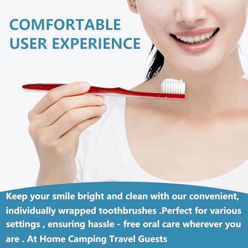 1 Pack of 20 Disposable Travel Toothbrushes - Ultra Soft, Individually Wrapped, Non-Slip Handle for Adults & Kids