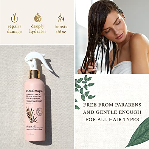 Cocomagic Coconut Milk Detangling Mist | Extra Moisturizing Leave-in Detangler | Restore Vibrancy and Boost Shine | Non-Greasy Formula | Paraben Free (8 oz)