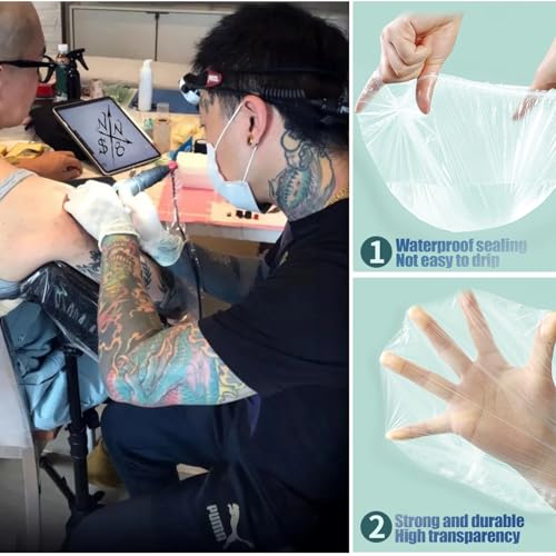 HOINCO 50 PCS Disposable Tattoo Tray Covers, Elastic Arm Rest Sleeves