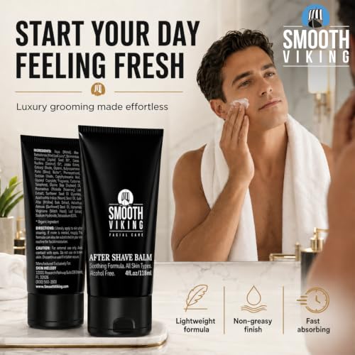 Men's After Shave Balm with Aloe & Shea Butter - Soothes & Hydrates 4oz