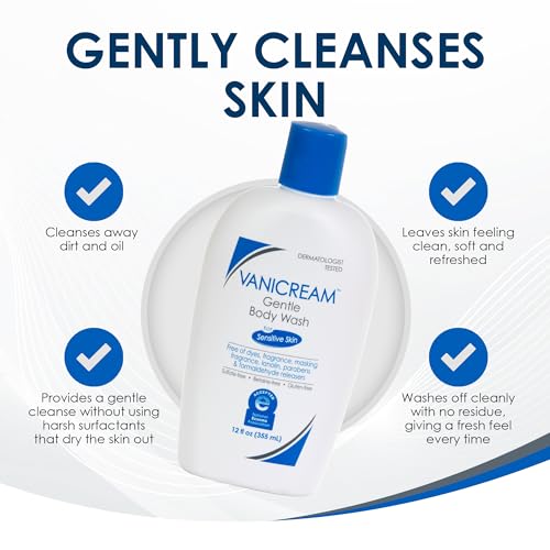 Vanicream Gentle Body Wash for Sensitive Skin, pH-Balanced, 12 Fl Oz