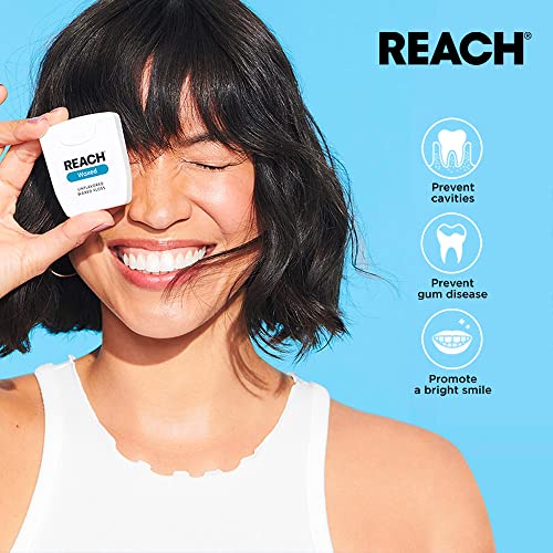 Reach Waxed Dental Floss Mint, 55 Yards - 6 Pack, Shred Resistant