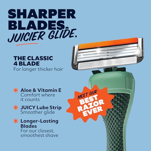 Dollar Shave Club Guest Pass Shave Set - 4 Blade Razor Kit, Green Handle