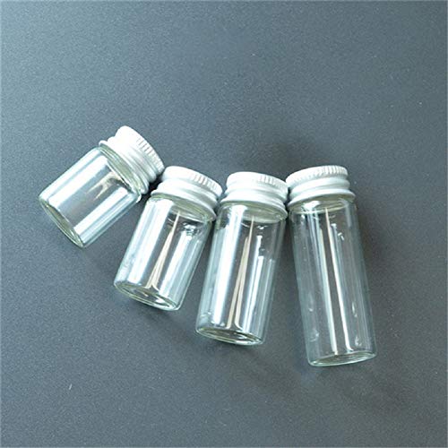 10Pcs Glass Sealed Bottle with Screw Aluminum Cap Clear Tiny Empty
