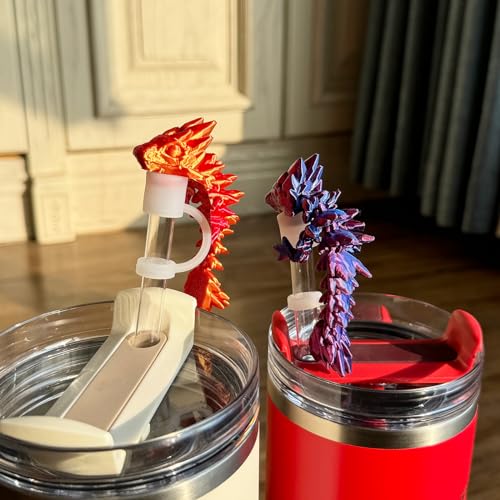 Dragon Straw Cover Caps for Stanley 30 & 40oz Cups - 2PCS Silicone Toppers