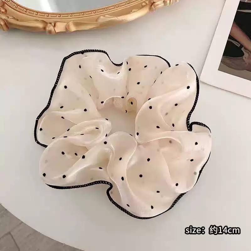 Chiffon Hair Scrunchies Set - 6 Soft Ponytail Holders for Thick Curly Hair | No Damage Hair Ties