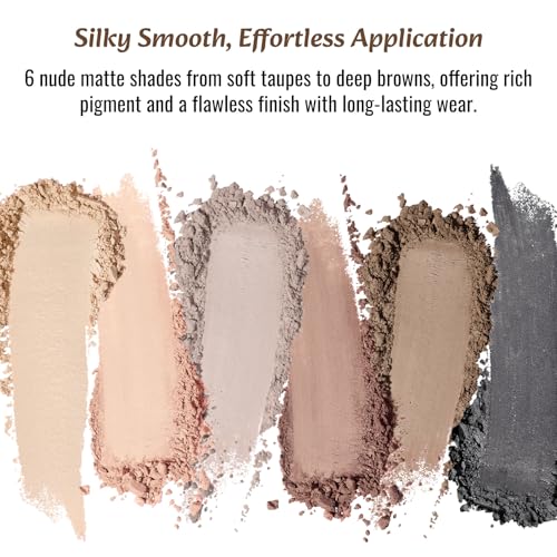 LANDMOON Neutral Matte Mini Eyeshadow Palette - 6 Colors, Long-Lasting & Vegan