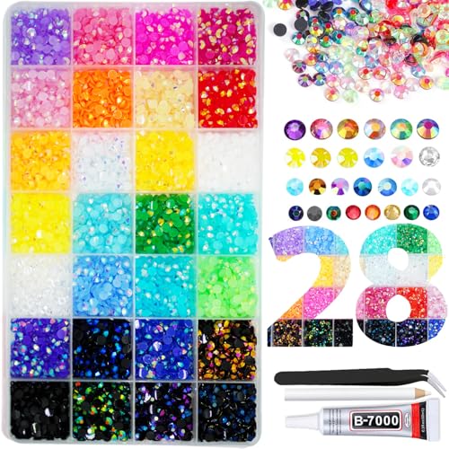 5mm SS20 Multicolor Resin Rhinestones for DIY Crafts - 28 Grids