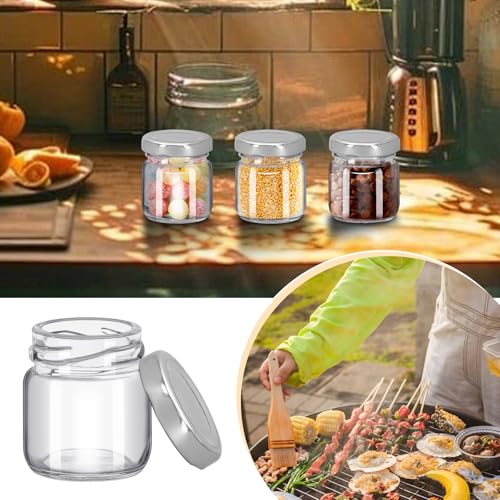 10-Pack 1.5 oz Clear Glass Honey Jars with Airtight Lids