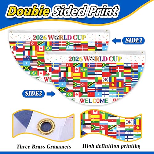 3-Piece World Flags Banner Set - 1.5x3 ft Party Decorations