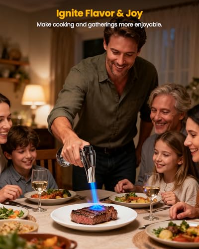 Kollea Culinary Torch - Refillable Butane Kitchen Torch with Safety Lock & Adjustable Flame