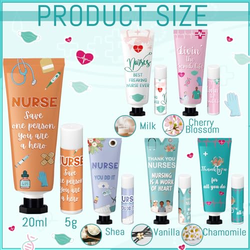 Loopeer 12-Piece Nurse Appreciation Gift Set: Hand Cream & Lip Balm Bulk