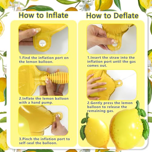 Lemon Foil Balloons for Bridal Showers & Summer Parties