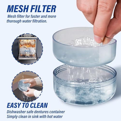 DOTCUTY Blue 2-in-1 Retainer Cleaning Case for Dentures