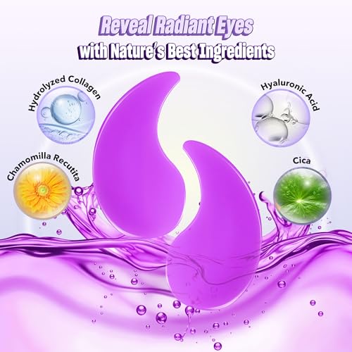 NAZANO Purple Under Eye Patches - 60 Pack Hydrating Eye Masks for Men & Women