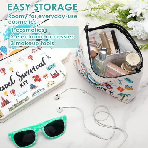 Kacctyen 4 Pack Travel Cosmetic Bags for Women - Travel Gift Set