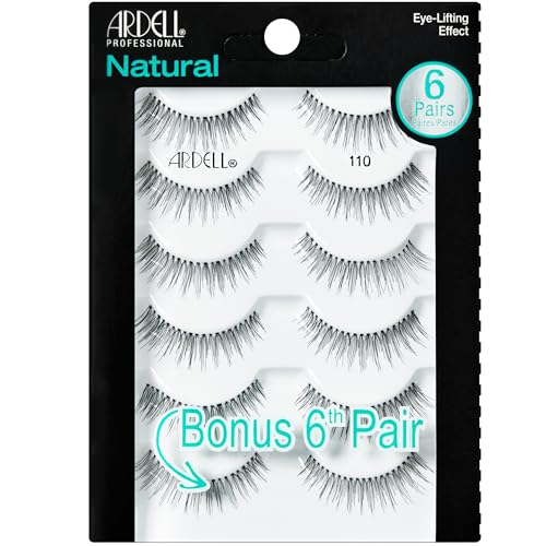 Ardell 110 Black False Eyelashes - 5 Pairs + Bonus Pair, Lightweight & Reusable