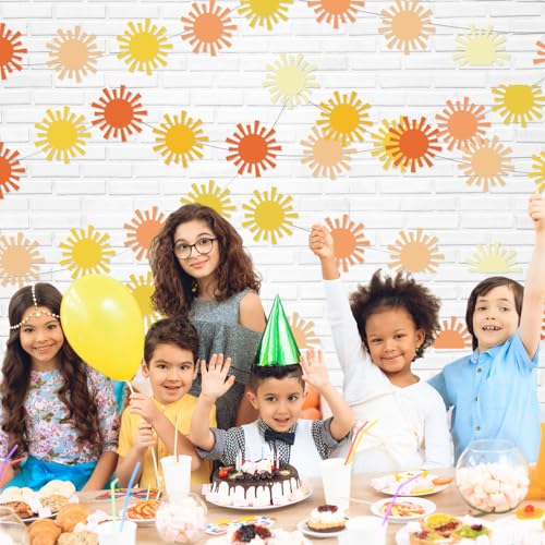 Duraaamo 8-Pack Boho Sun Banner Garland for Baby Showers & Parties