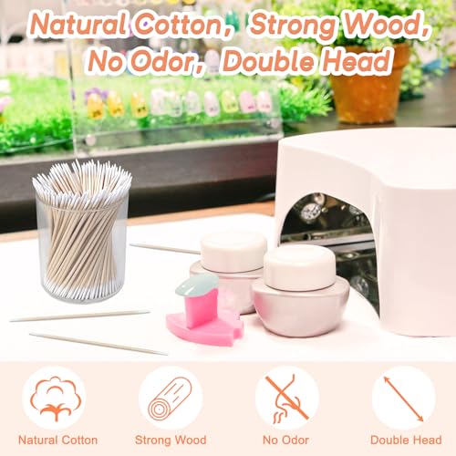 200 Dual-Tip Micro Cotton Swabs for Makeup & Nails - Precision Tips