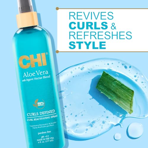 CHI Aloe Vera Curl Reactivating Spray - Hydration for Curls, 6 Oz