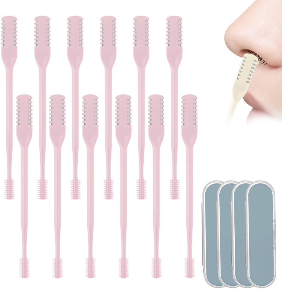 Nasal Hair Remover Tool - 360° Rotating Portable Manual Cutter | Travel Essentials, 3 PCS, Beige