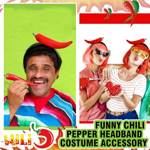 Knitgrip 2-Pack Chili Pepper Food Headbands Funny Costume Accessories