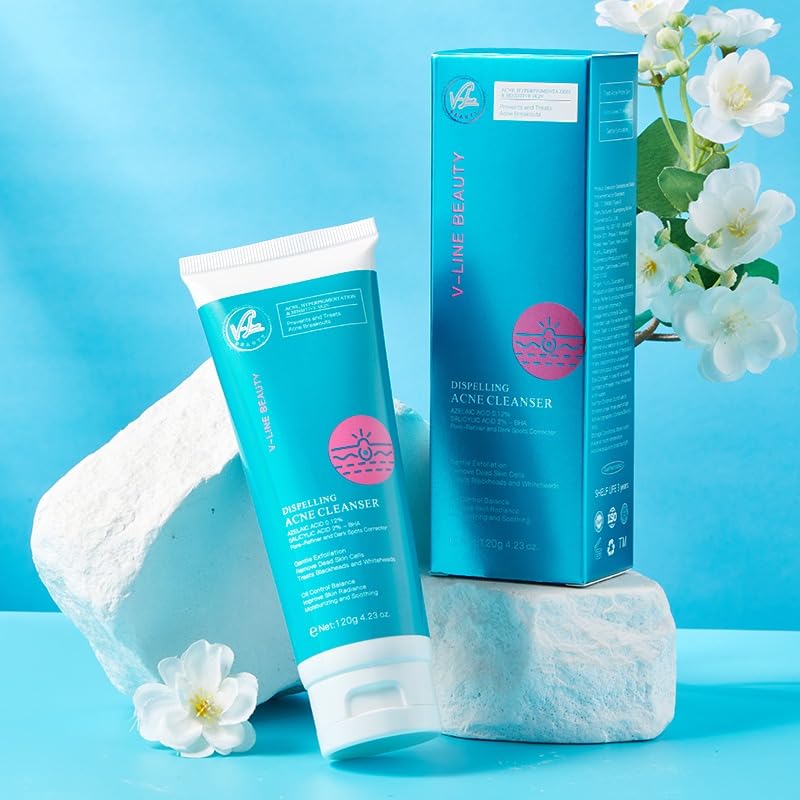 V-Line Beauty 2% BHA Salicylic Acid Foaming Cleanser for Oily Acne-Prone Skin
