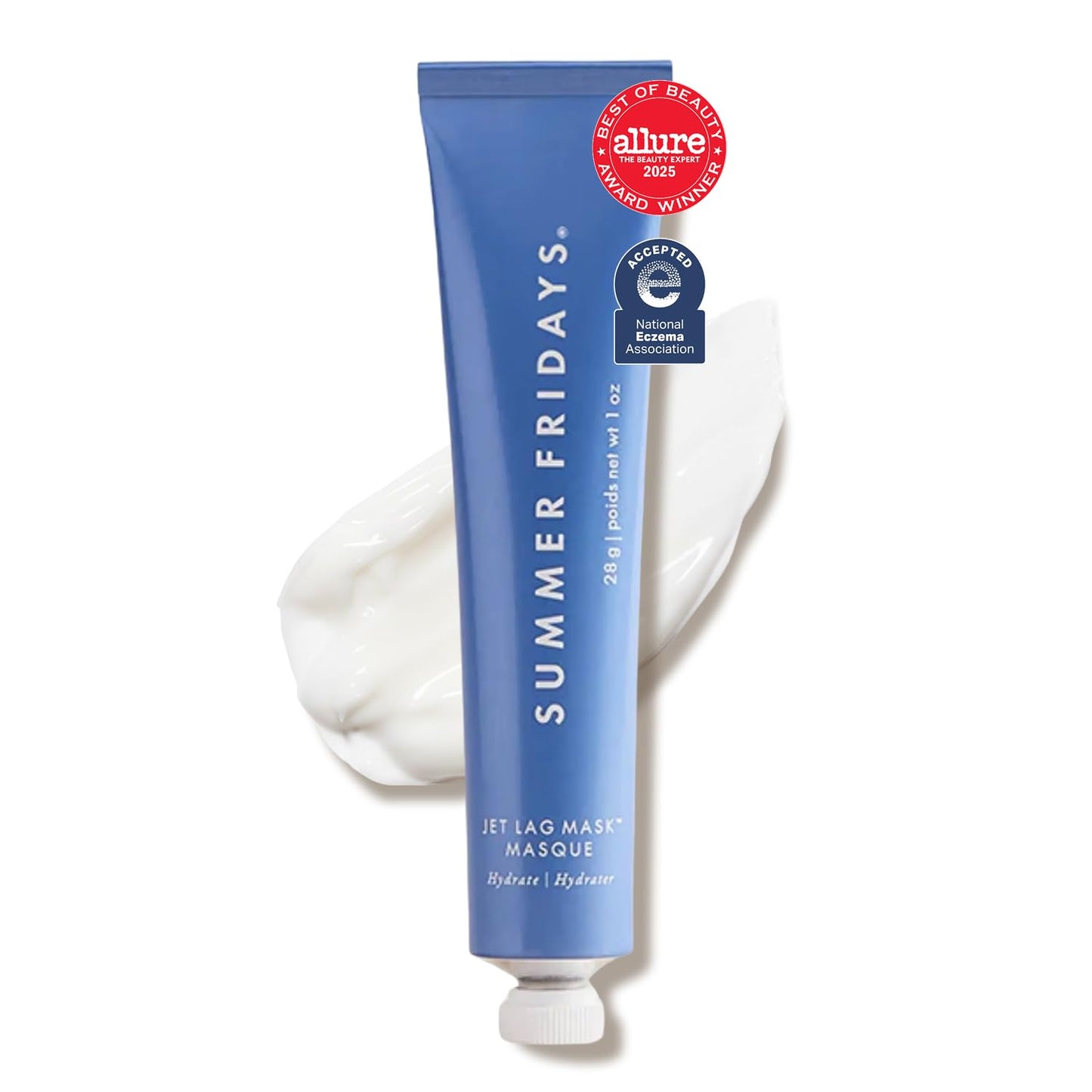 Jet Lag Mask Mini - Hydrating Face Moisturizer & Mask | Enriched with Hyaluronic Acid & Antioxidants (1 Oz)
