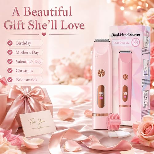 2-in-1 Women's Electric Trimmer & Facial Razor - Waterproof