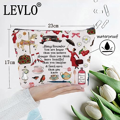 LEVLO Inspirational Quote Cotton Canvas Makeup Bag - Mary Movie Fan Gift